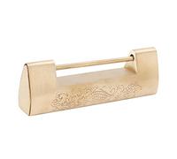TOPINCN Chinese Style Brass Padlock, Exquisite Chinese Antique Lock, with Auspicious Fish Pattern, for Cabinet Doors, Jewelry Boxes etc. (Brass Color)