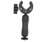 TOPINCN Clamp Mount for Mini Satellite Antenna with Adapter, Portable Aluminum Alloy Bracket, 360° Rotation, 180° Tilt, Stable Installation on Camping Cars (Mount and Silver Adapter)