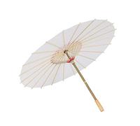 TOPINCN Classic White DIY Paper Umbrella Parasol, Chinese Style Handmade Craft with Firm Wood Stand Paper Surface, Perfect for Photography Props (Diameter About 85.5cm)