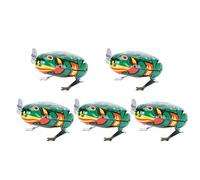 TOPINCN Clockwork Frogs Toy Set for Fun Pet Play 5 Pcs Cute Iron Sheet Design for Cats and Dogs (#1)