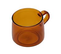TOPINCN Coffee Cup Borosilicate Drink Household Mouth Mug Handle with Transparent Water Card for Crystal Glass Irish Coffee Glasses (Amber)