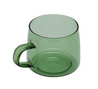 TOPINCN Coffee Cup Borosilicate Drink Household Mouth Mug Handle with Transparent Water Card for Crystal Glass Irish Coffee Glasses (Green)