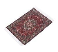 TOPINCN Colorful 1:12 Miniature Dollhouse Woven Carpet Rich in Bright and Delicate Colors Adapted to the Addition of Living Atmospheres for the Decoration of the Doll House (Red satin)