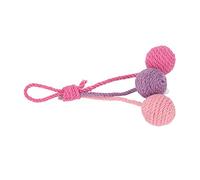 TOPINCN Colorful Sisal Cat Ball Toy, Interactive Pendant Toy Ball for Cats, Fosters the Game and Exercise, Ideal Yute Material (Pink Rose Purple)