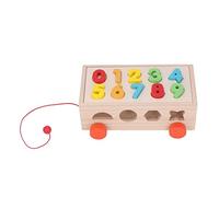 TOPINCN Colorful Toy Geometric Blocks for Children, Corresponding to the Traction of Wooden Numbers for Cognitive Development and Fine Motor Training