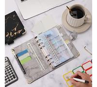 TOPINCN Compact A6 Budget Binder PU Leather Money Saving Binder with Zipper Envelopes, for Wise Spending, Budget Planning, and Debt-Free Living, Roseate (12 inches #23)