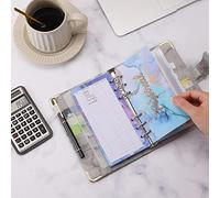 TOPINCN Compact A6 Budget Binder PU Leather Money Saving Binder with Zipper Envelopes, for Wise Spending, Budget Planning, and Debt-Free Living, Roseate (12 inches #25)