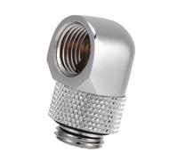 TOPINCN Compact Elbow -Barb Connector for The PC Water Cooling, Effectively Seal The Soft and Solid Tube, The G1 / 4 Thread in Brass in Brass Plates in (Silver)