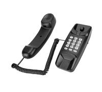 TOPINCN Compact No Caller ID Wall Mount Business Telephone Flash Mute Function Last Number Redial, Easy-to-Use Hotel Telephone for Guest Rooms (Black)