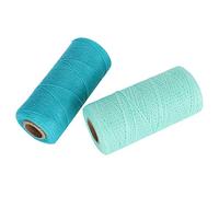 TOPINCN Cotton Hand Sewing Thread for Knitting Carpets 2 Rolls Strong Thin Cotton Yarn for Weaving Ribbons, Blankets, Jewelry Blue + Green for Crafts