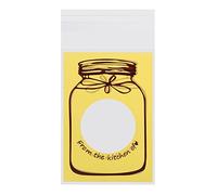 TOPINCN Cute Bottle Pattern Candy Bags 100pcs Pack, Safe Food Grade Plastic, Practical Packaging for Desserts, Bread, (10 X 7cm) (7 * 10+3 Yellow)