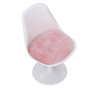 TOPINCN Delicate ABS White Pink Rotatable Chair for 1:6 Doll House, Mini Office Furniture (Without Armrest)