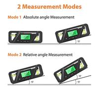 TOPINCN Digital Protractor Angle Finder with Display for Wood Processing and Auto Repair, Portable Magnetic Level Tool for Precision Measurement, ABS Plastic, 4.5x1.7x0.8in (Black)