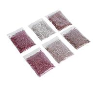 TOPINCN DIY Irregular Glass Chips Crushed Glass Filler Decoration, Sparkly Mold Filler Glitter for Art Work and, 6 Bags in Champagne Gold, Orange, Light Red, Great Family and Friends