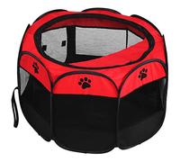 TOPINCN Dog Play Tent Fold Mesh Cage for Simple Travelers, 600d Oxford Fabric Light Design, and Ventilation, Ideal for Both Indoor and Outdoor Use (Red)