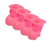 TOPINCN Dog Rain Boots, Water Proof Non Slip Paws Cover TPE Sole Adjustable Hook Loop Fastener for Small Medium Dogs with Cartoon Design (M Size (5x4cm/2x1.6in))