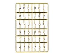 TOPINCN Doll House Letters Numbers, DIY Miniature Front Door Accessory with Removable Letters for Child Literacy and Home Decoration (Gold)