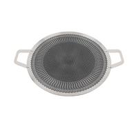 TOPINCN Double Handle Grill Pan, Korean BBQ Grill Pan Stainless Steel Non Stick, BBQ and Oven Safe, Suitable for 4 to 6 Person Gatherings (38cm)