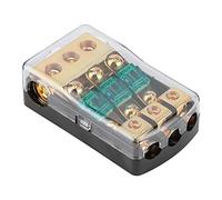 TOPINCN Durable 0/2/4 Gauge In To 4/8/10 Gauge Out 60A 3 Way Fit for Mini ANL Fuse Holder Distribution Block for Auto Audio System High Reliability Gold Copper+ABS Color Shown Auto, Boat
