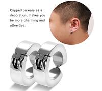 TOPINCN Durable Stainless Steel Earrings Clamp/Holder, Easy to Wear, for Elegant Ladies - Blue Smooth Surface, 1 Pair (Steel color glossy)