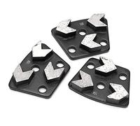 TOPINCN Durable Trapezoid Concrete Grinding Disk 16# Black Easy to Install 3Pcs for Efficient Grinding Work