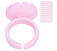 TOPINCN Eco-friendly Eyelash Glue Ring Cup Improve Grafting Efficiency for Professional Eyelash Technicians 100 Pieces (Pink 100 pieces per pack)