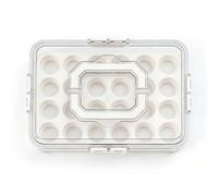 TOPINCN Egg Holder for Fridge, Egg Container, Stackable Plastic Reusable Clear Silicone Sealing Ring Locking Mechanism Lid Handle 24 Count for Refrigerator Freezer (Transparent)