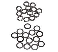 TOPINCN Electric Guitar Bass M9 Female Thread Nut Washer Kit Durable and Smooth for Jack Socket Connection Metal Material for Musicians (Gunmetal Grey)