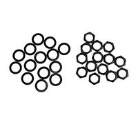 TOPINCN Electric Guitar Bass M9 Female Thread Nut Washer Kit Durable and Smooth for Jack Socket Connection Metal Material for Musicians (Black)