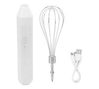 TOPINCN Electric Hand Mixer Rechargeable Handheld Mixer Egg Beater Set Cordless Handheld Food Processor USB Rechargeable Electric Whisk for Cooking Baking (White)