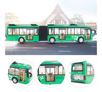 TOPINCN Electronic Toy Bus Children, Bus Education with Cold Light, Children's Car for over 6 Years, Hand Coordination, Improving the Traffic Model (Green)