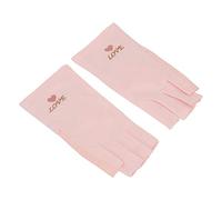 TOPINCN Elegant UV Protection for Cotton Fingers and Manicure, Cool and Dry Nail Art Gloves to Prevent Skin Aging, Medium Size for Girls (Pink)