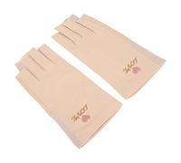 TOPINCN Elegant UV Protection for Cotton Fingers and Manicure, Cool and Dry Nail Art Gloves to Prevent Skin Aging, Medium Size for Girls (Light Yellow)