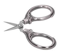TOPINCN Embroidery Stainless Steel Scissors Durable Thread Cutter for Sewing, Sailor, and Eyebrow Shaping with Retro Design for Home and Traveling (Silver Black)