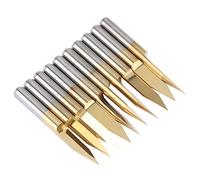 TOPINCN Engraving CNC Cutter Bit Smooth Hard 10pcs for Woodworking Tool with 3.175mm Shank Diameter (3.175*30°*0.1)