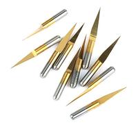 TOPINCN Engraving CNC Cutter Bit Smooth Hard 10pcs for Woodworking Tool with 3.175mm Shank Diameter (3.175*10°*0.1)