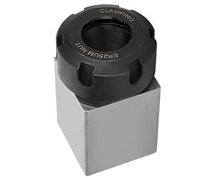 TOPINCN ER-25 Square Collet Chuck Holder High Strength for CNC Lathe Engraving Machine, Precision Made Collet Block for Fast Setups on CNC Tools, 6.9x3.5x3.5cm, Silver and Black for Machinists