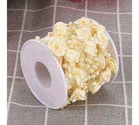 TOPINCN Exquisite Rose Pearl Bead String for DIY Jewelry, 10m Pearl Wire Beads Garland String, ABS Imitation Pearls, 32.8 Ft, Perfect for Bridal Hair Decoration (Beige)