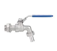 TOPINCN Faucet Ball Valve Stainless Steel Faucet Ball Valve Tap Rubber Covered Handle 1/2 Inch Tnp 13 Mm Barb Thread Weldless Bulkhead Hose Barb Beer Tap