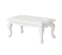 TOPINCN Fine Workmanship Miniature Wooden End Table for 1/12 Scale Dollhouse, Brown Tea Table, Safe for Kids to Play (White)