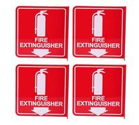 TOPINCN Fire Extinguisher Sign, 4 Pack Acrylic with Down, Bold Red Background White Text, Includes 8 Screws 8 Expansion Plugs 4 Adhesive Tapes, with Long Lasting Ink, for Home Office
