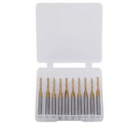 TOPINCN Flat Nose End Mill Titanium Coated Double-Flute End Mills Milling Tool Cnc Router Bits With Storage Case 3.175Mm Shank 2Mm*12Mm 10Pcs/Set