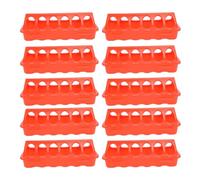 TOPINCN Flip Top Small Poultry Feeder Plastic Chicken Feeder 12 Hole No Spill Tray for Quail Duck Bird with Non Skid Design Safe for Chicks