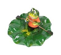 TOPINCN Floating Frog Water Ornament Fish Pond Crafts Furniture Leaf Decor Rockery Fountain Running Water Sculpture Floating Water Decoration