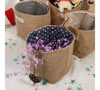 TOPINCN Foldable Cotton Linen Hamper Wall Hanging Clothes Organizer Storage Basket, Dormitory Essential (blue dot)