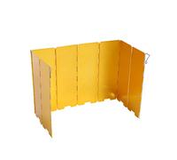 TOPINCN Foldable Stove Windshield Durable Camping Wind Shield for Outdoor Cooking Gas Stove 26.4 * 9.4inch Red or Yellow Aluminium Alloy (Yellow)