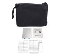 TOPINCN Folding Charcoal Grill, Portable Stainless Steel Camping Stove BBQ Grill with Windproof Baffle for Outdoor BBQ Cooking Picnic Hiking