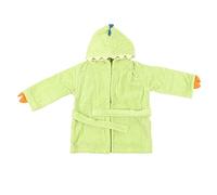 TOPINCN Girls Pure Cotton Robe Dinosaur Style Hooded Toddler Children Bathrobe Home Yellow Green Leisure Wear Nightgown Bathrobe S Size