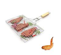 TOPINCN Grill Net Barbecue Clip Steel Wire Mesh Folders Grilled Fish Clip Outdoor Camping Tool