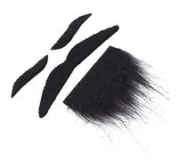 TOPINCN Halloween Plush Beard Mustache Eyebrow Set Self-Adhesive Costume Decoration for Fun Parties and Theatrical Productions (green paper card)